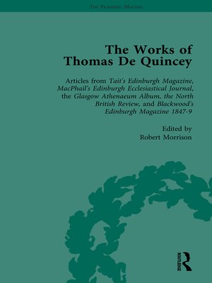 cover image of The Works of Thomas De Quincey, Part III vol 16